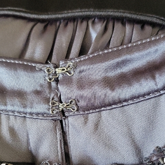 Jones Wear Womens Mauve/black Beaded Neck Midi Dress  Metallic, Holiday Sz 14 - Picture 8 of 9